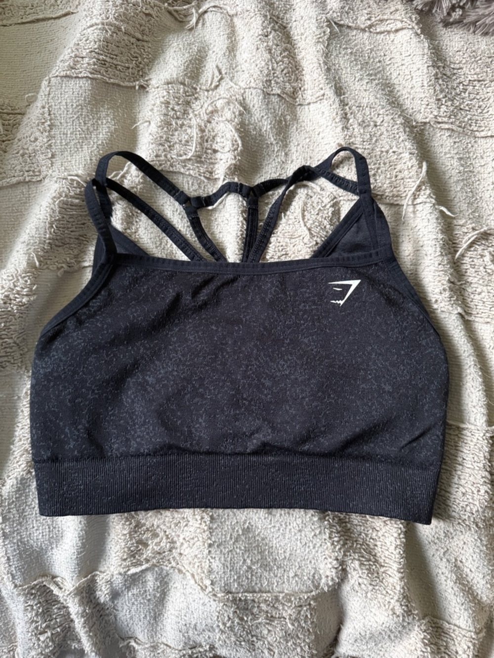 Gymshark Black Strappy Seamless Sports Bra with Back Detail